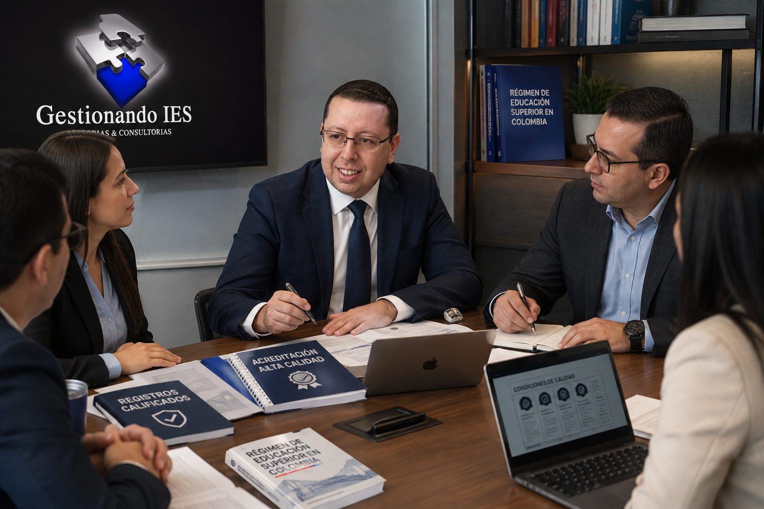Equipo de Gestionando IES en reunión de trabajo